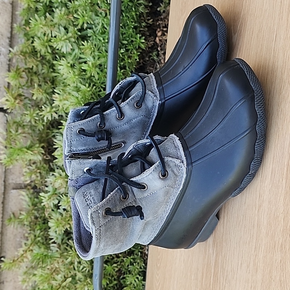 Sperry Black and GrayTop Slider Winter Rain Boots Size 7.5 - Picture 3 of 13